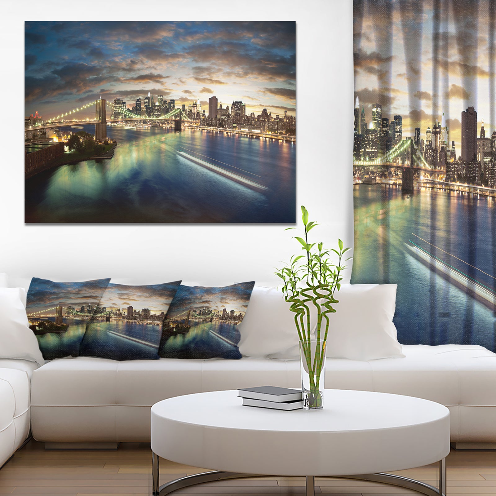 New York Under Cloudy Skies - Cityscape Photo Canvas Print