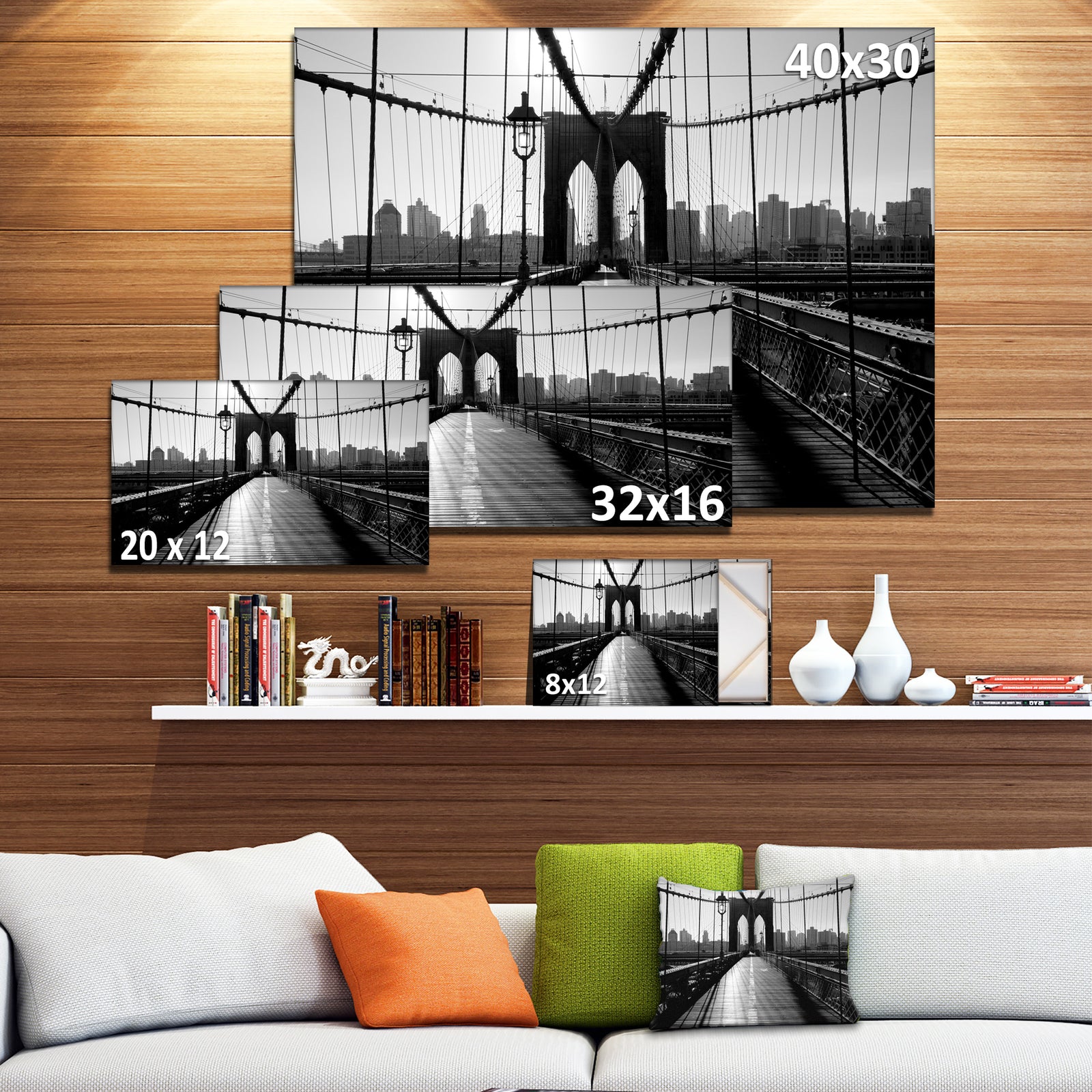 Dark Brooklyn Bridge - Cityscape Photo Canvas Print