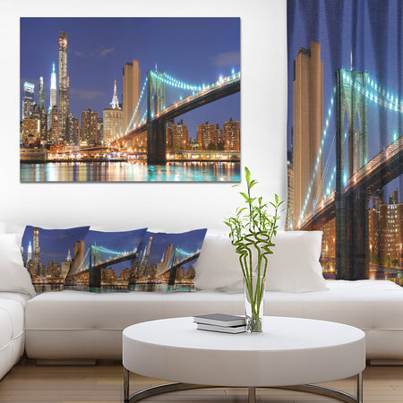 Manhattan Skyline Panorama - Cityscape Photo Canvas Print