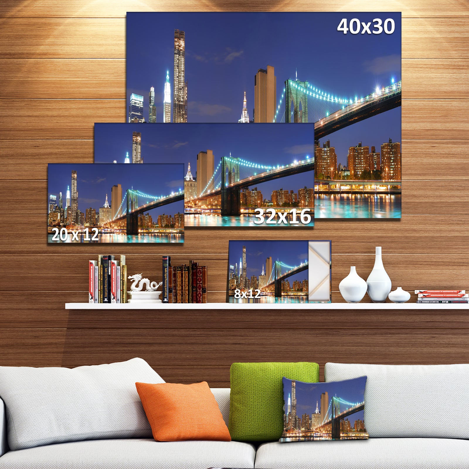 Manhattan Skyline Panorama - Cityscape Photo Canvas Print