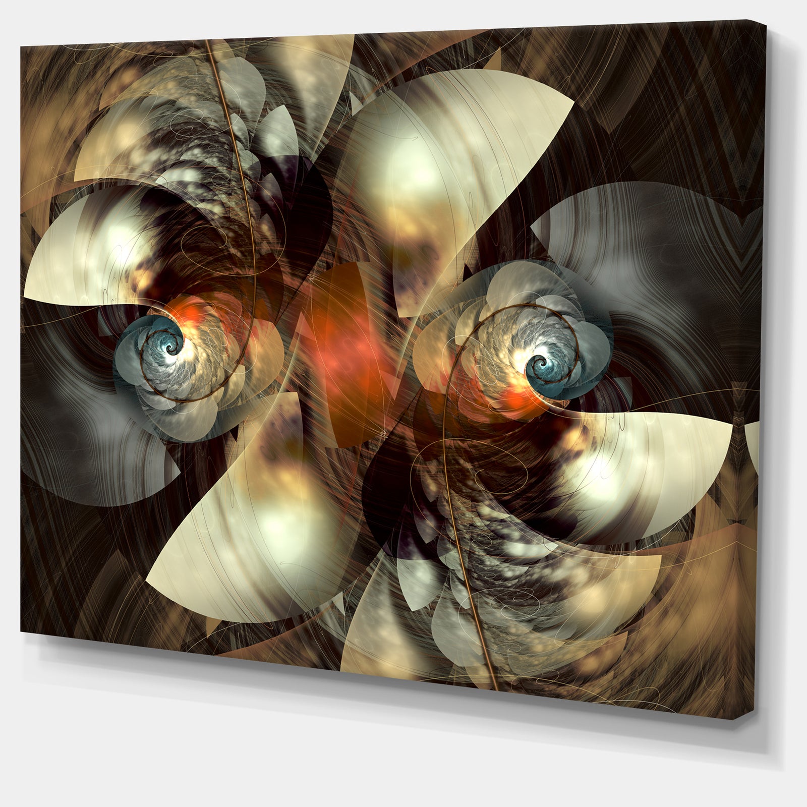 Brown Fractal Artwork - Abstract Digital Art Canvas Print