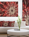 Red Symmetrical Flowers Pattern - Floral Canvas Art Print