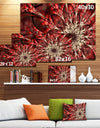 Red Symmetrical Flowers Pattern - Floral Canvas Art Print