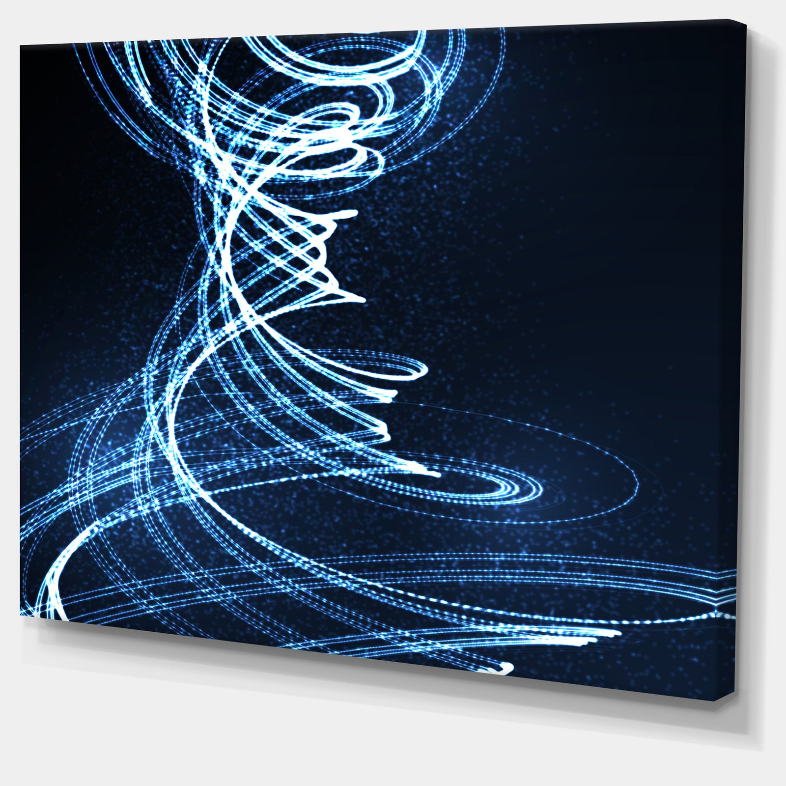 3D Illuminated Helix Shapes - Abstract Digital Art Canvas Print