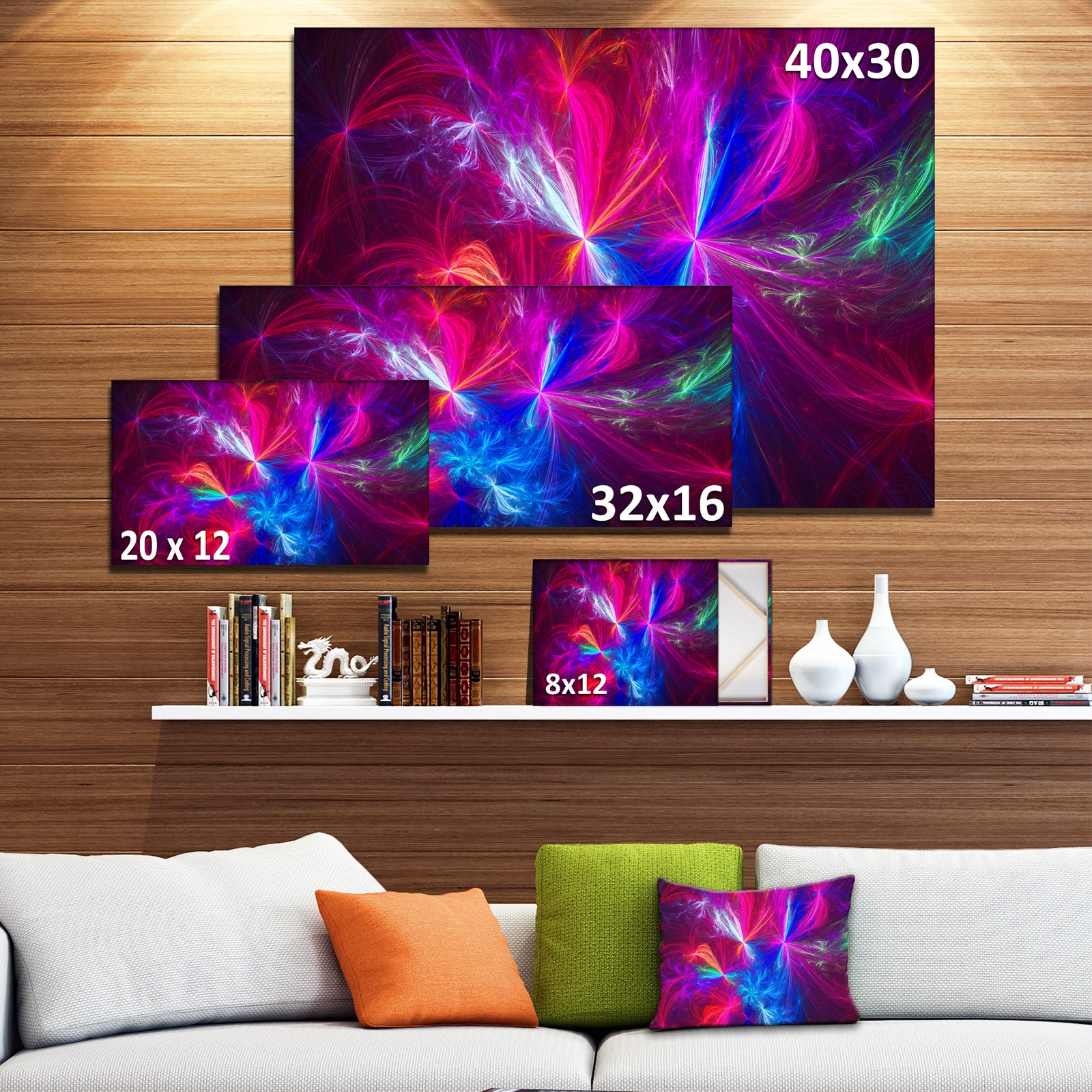 Christmas Fireworks Red - Digital Art Canvas Print