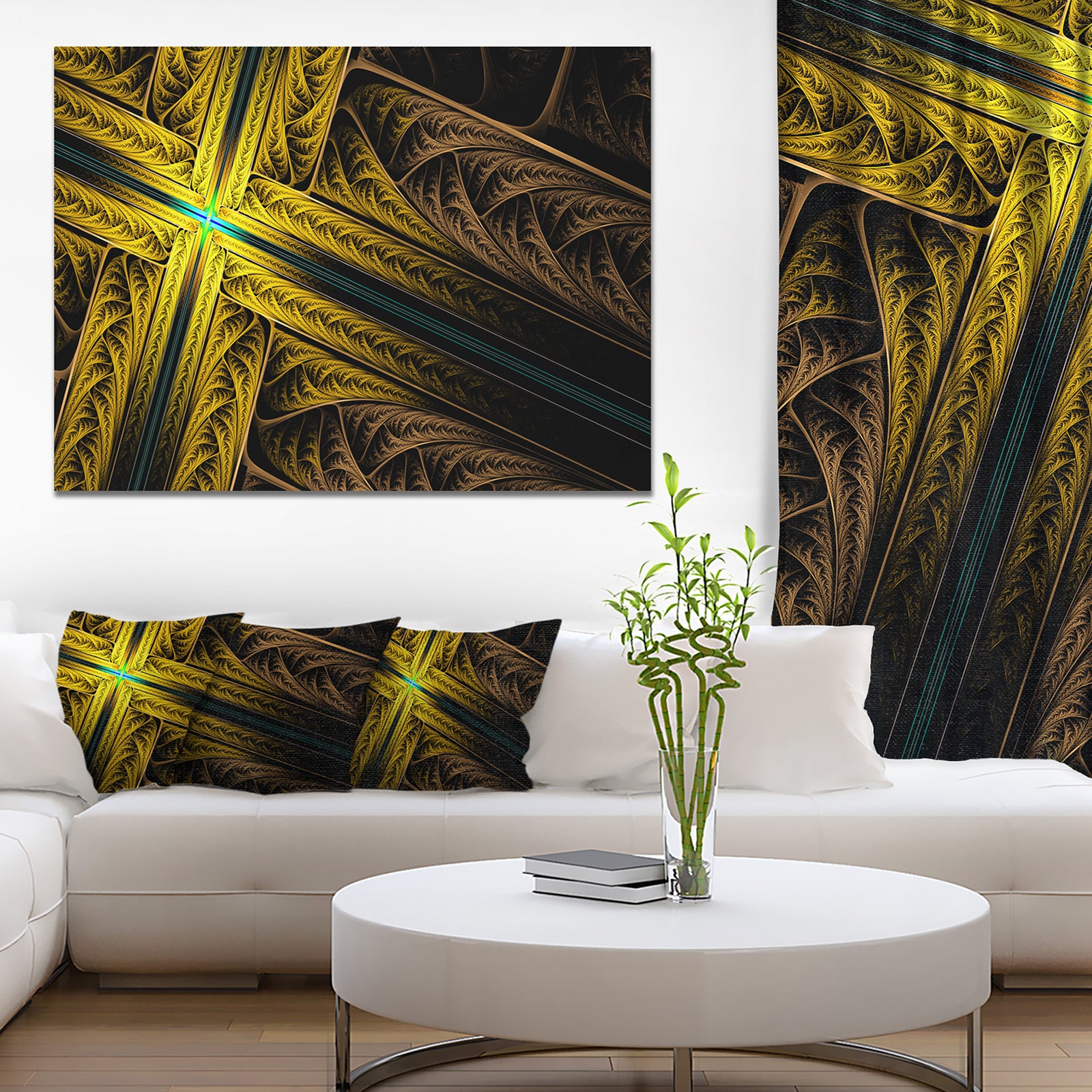 Intricate Multi-colored Cross - Digital Art Canvas Print