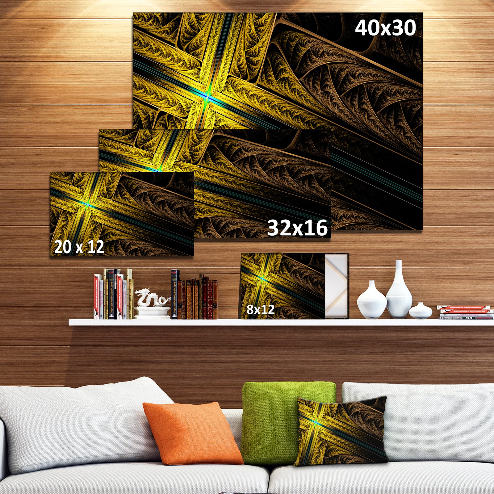 Intricate Multi-colored Cross - Digital Art Canvas Print