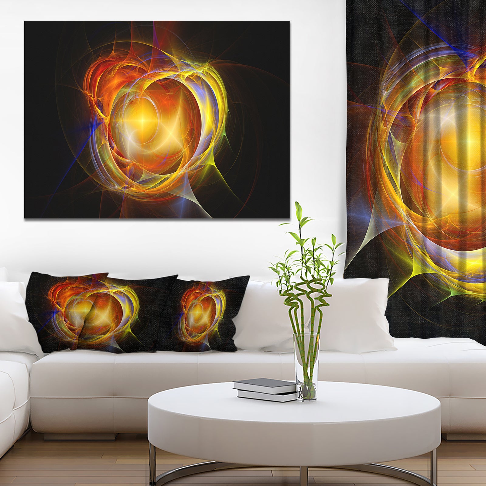Supernova Explosion in Black - Digital Art Canvas Print