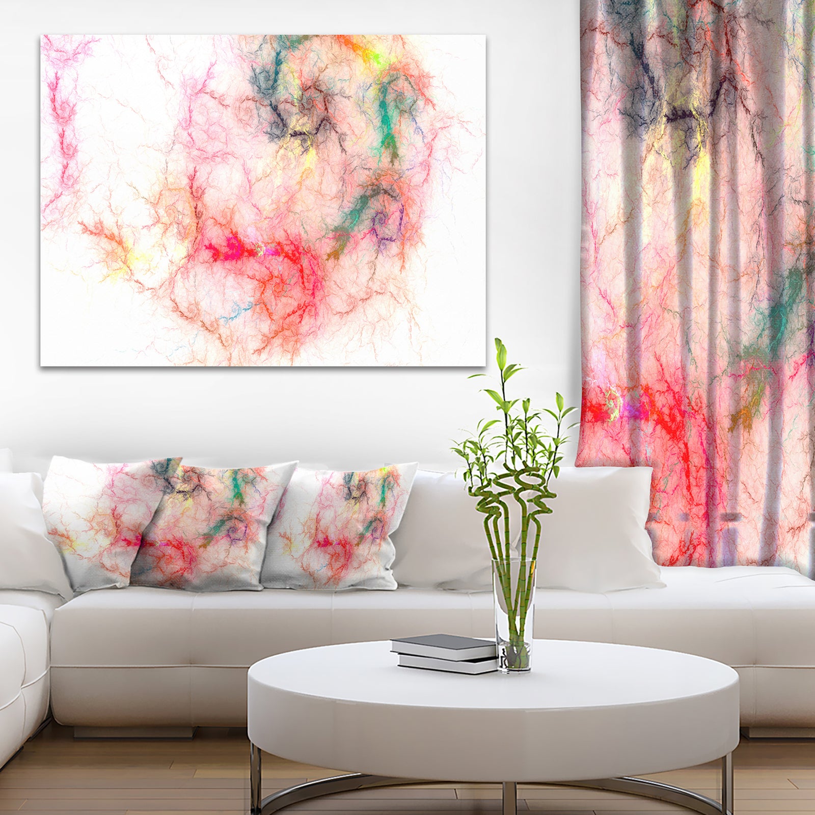 Sparkling Red Stormy Sky - Abstract Digital Art Canvas Print
