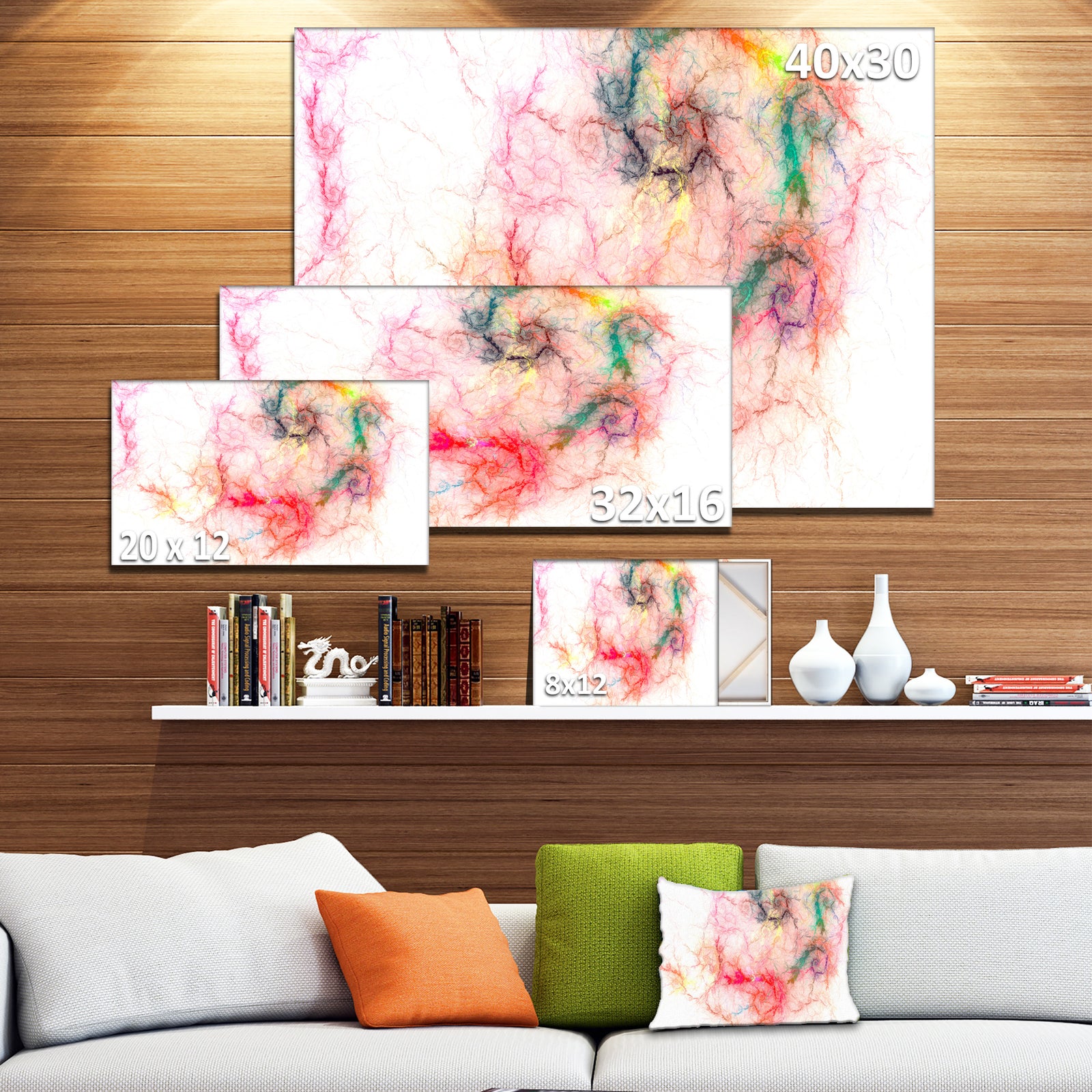 Sparkling Red Stormy Sky - Abstract Digital Art Canvas Print