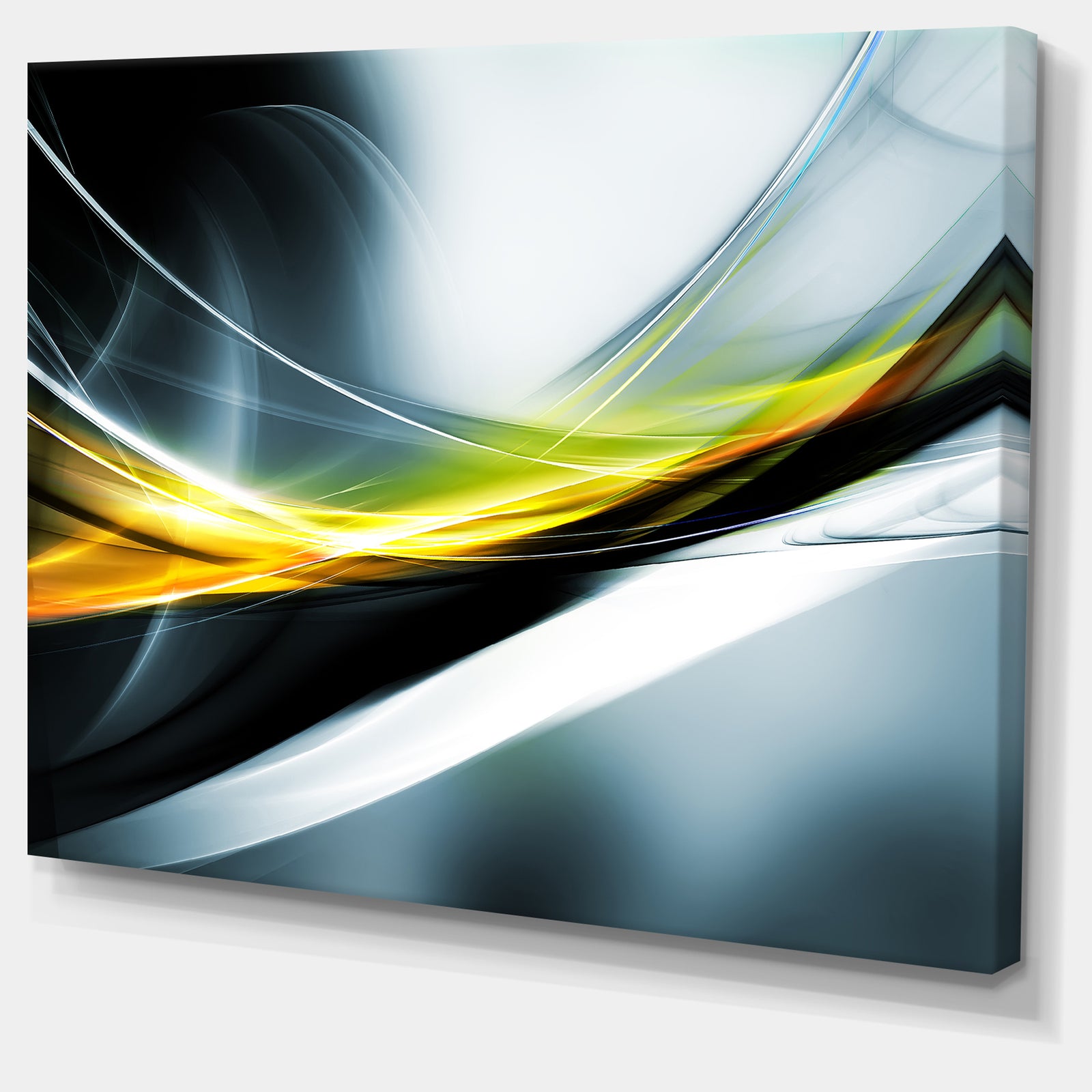 Glittering Yellow Pattern - Abstract Digital Art Canvas Print