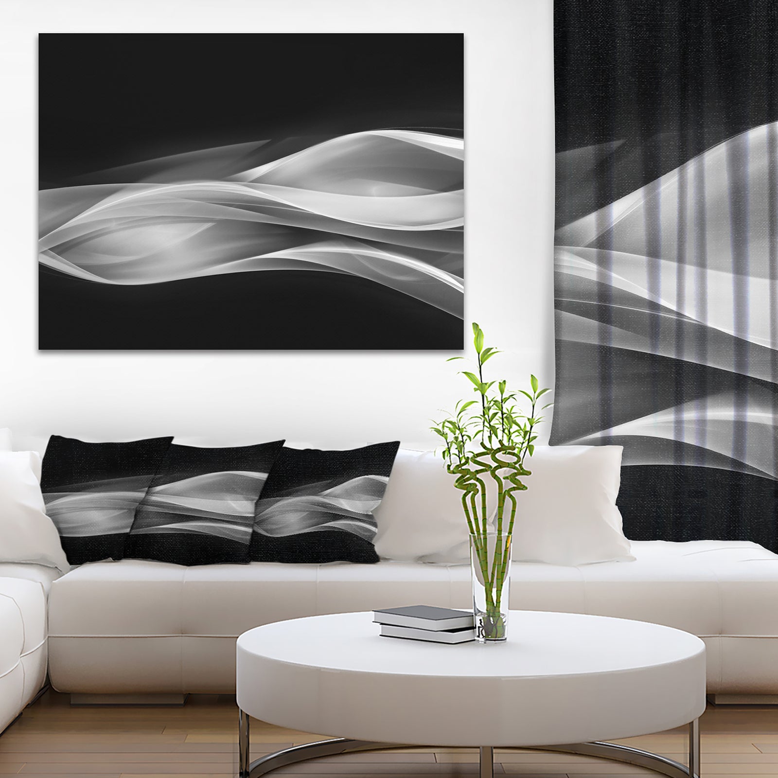 Glittering Silver Pattern - Abstract Digital Art Canvas Print
