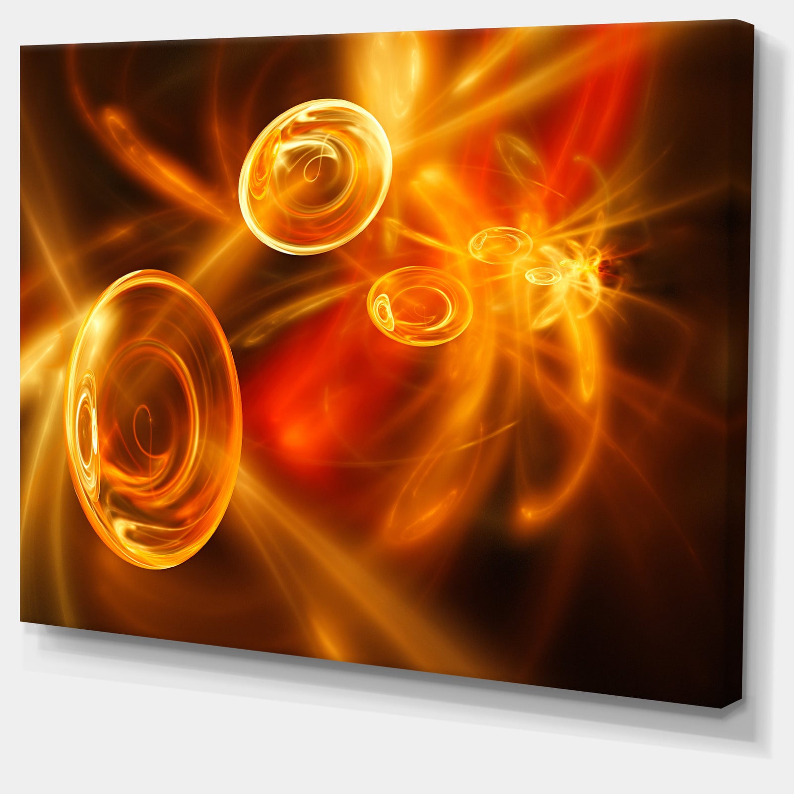 Yellow Fractal Desktop Wallpaper - Abstract Digital Art Canvas Print