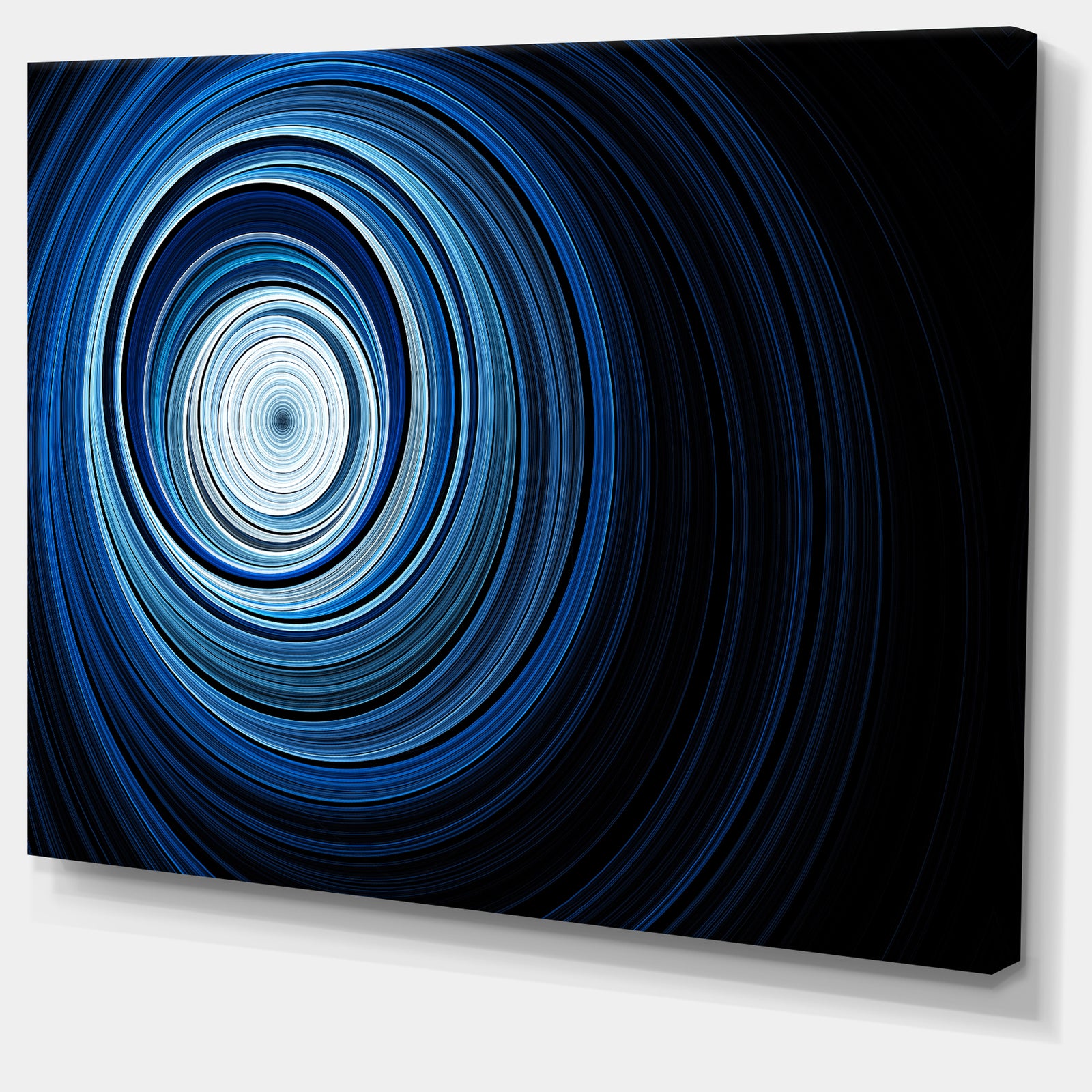 Endless Tunnel Light Blue Ripples - Abstract Digital Art Canvas Print