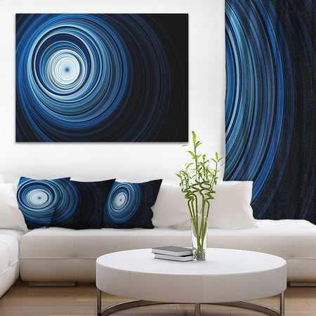 Endless Tunnel Light Blue Ripples - Abstract Digital Art Canvas Print