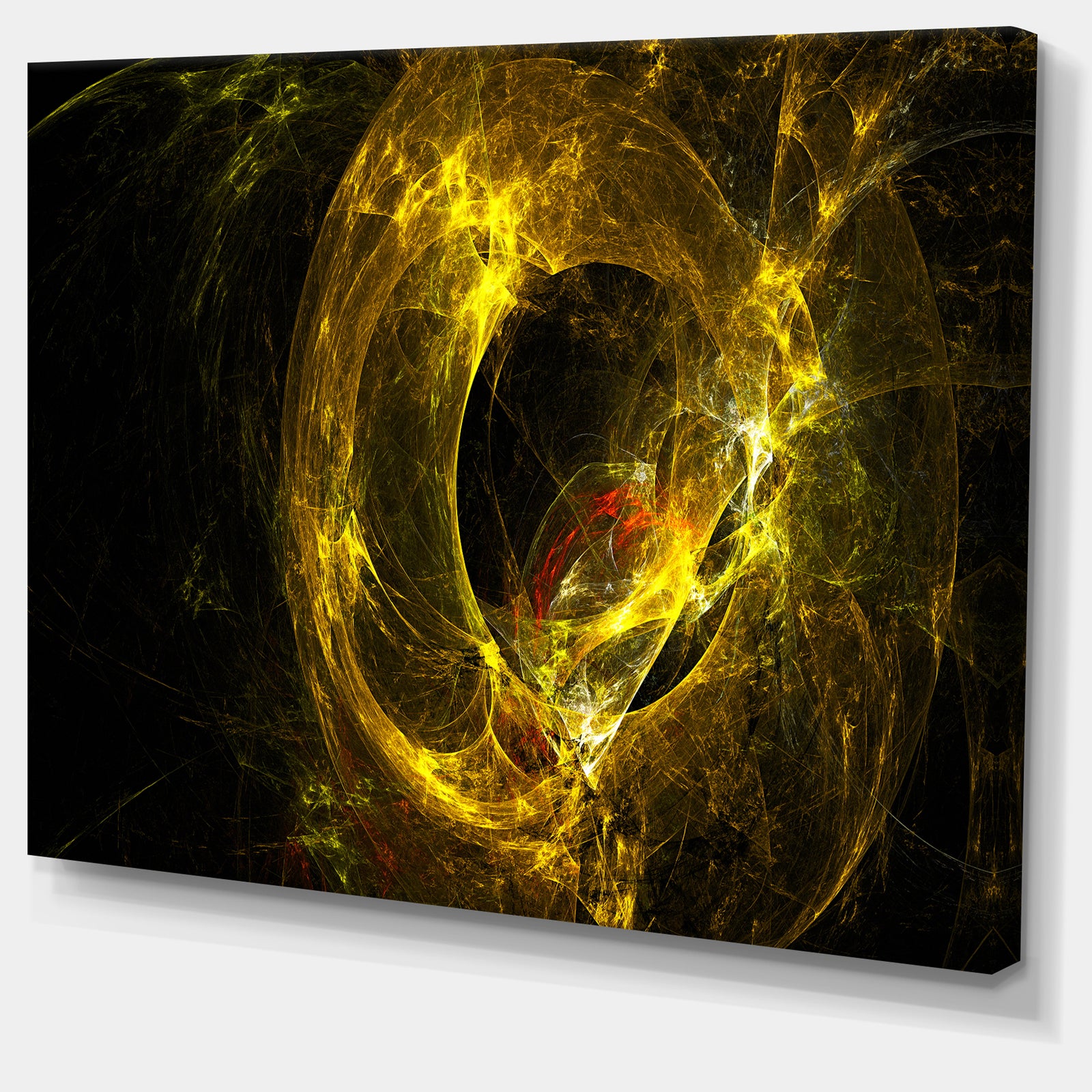 Far Spherical Galaxy Golden - Abstract Digital Art Canvas Print