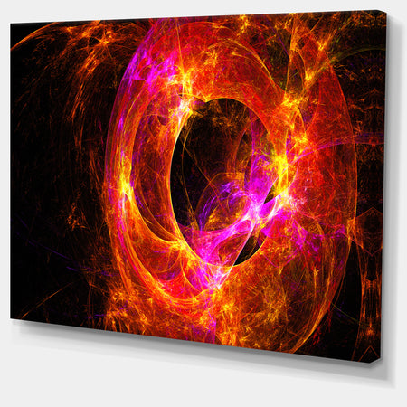Far Spherical Galaxy Red - Abstract Digital Art Canvas Print