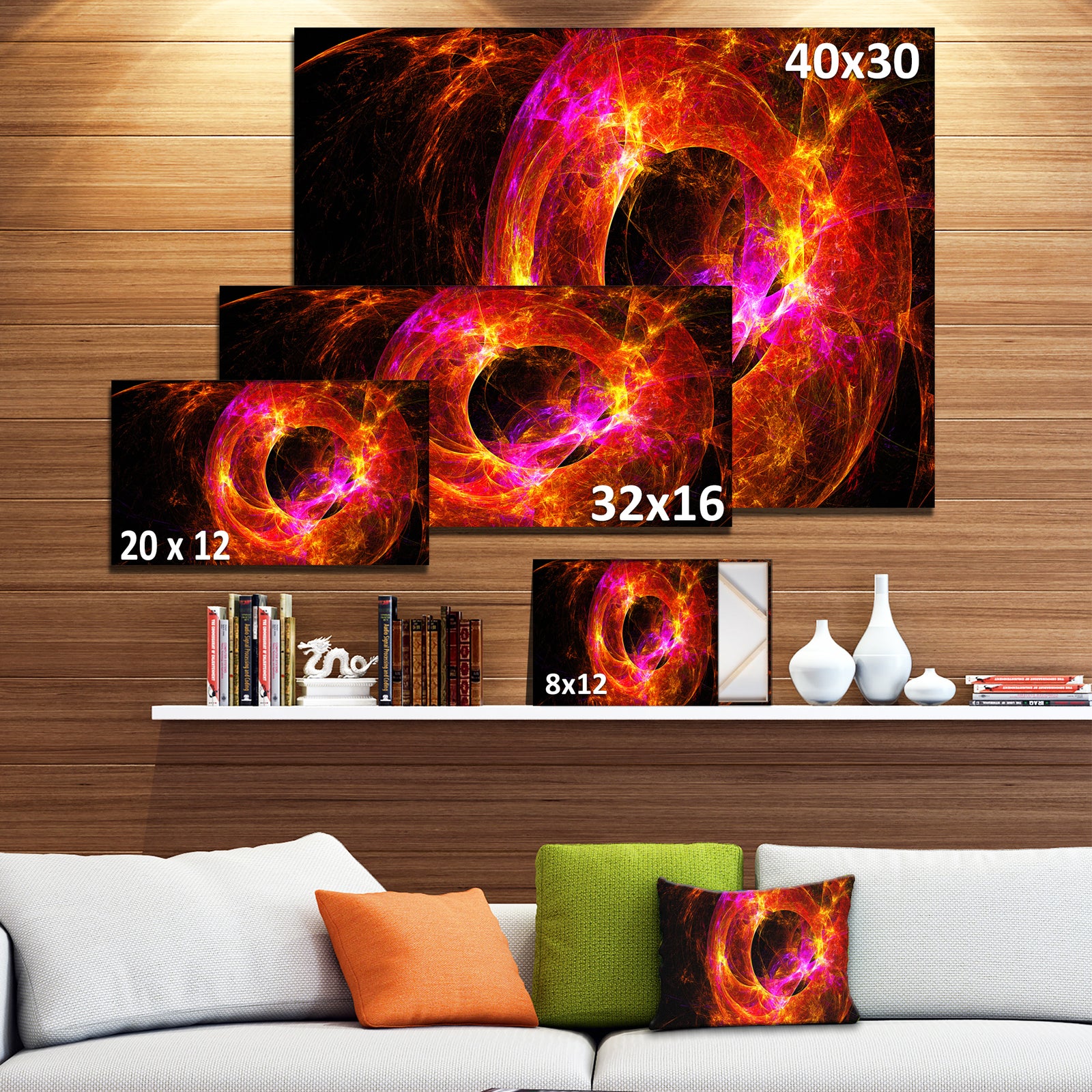 Far Spherical Galaxy Red - Abstract Digital Art Canvas Print