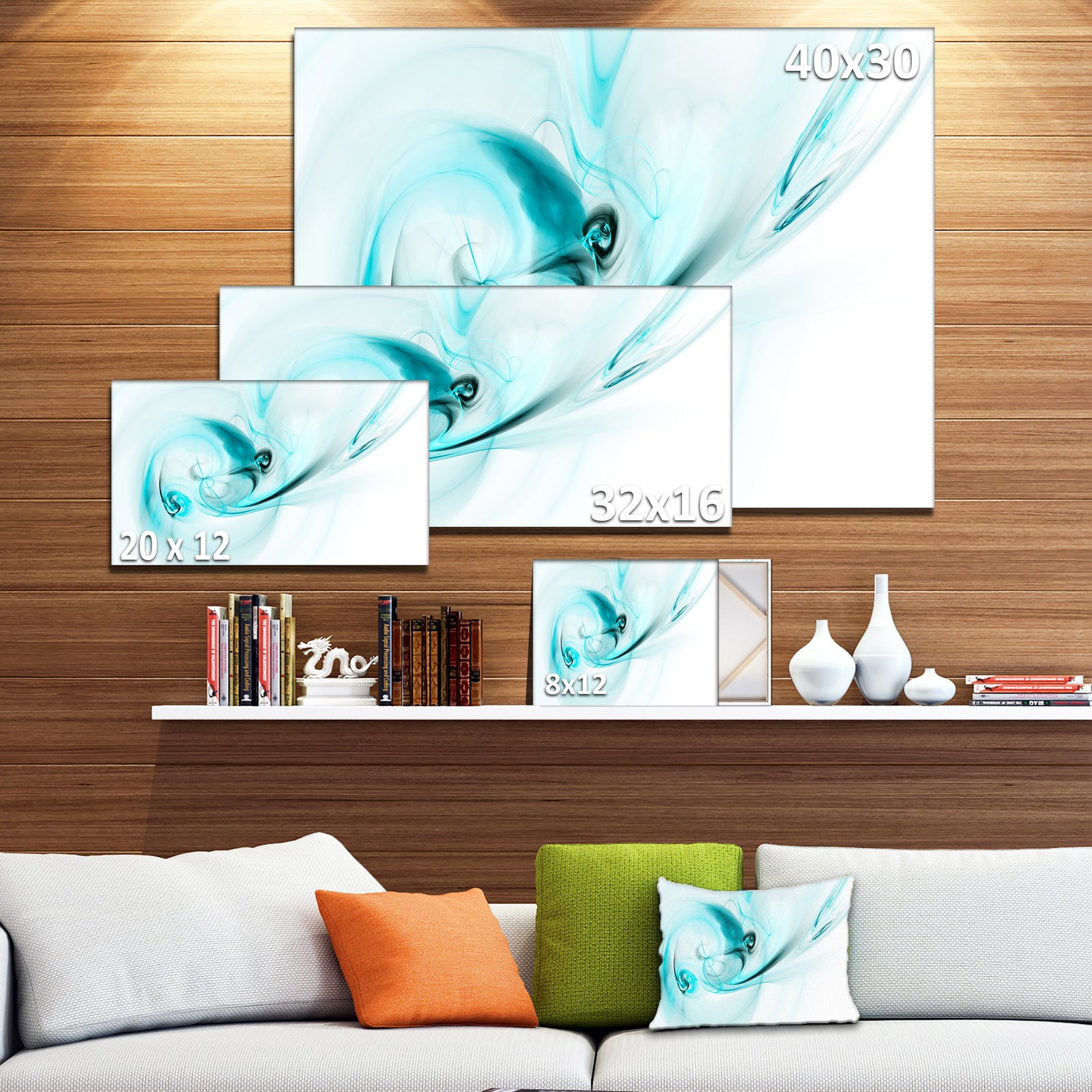 Colored Smoke Light Blue - Abstract Digital Art Canvas Print
