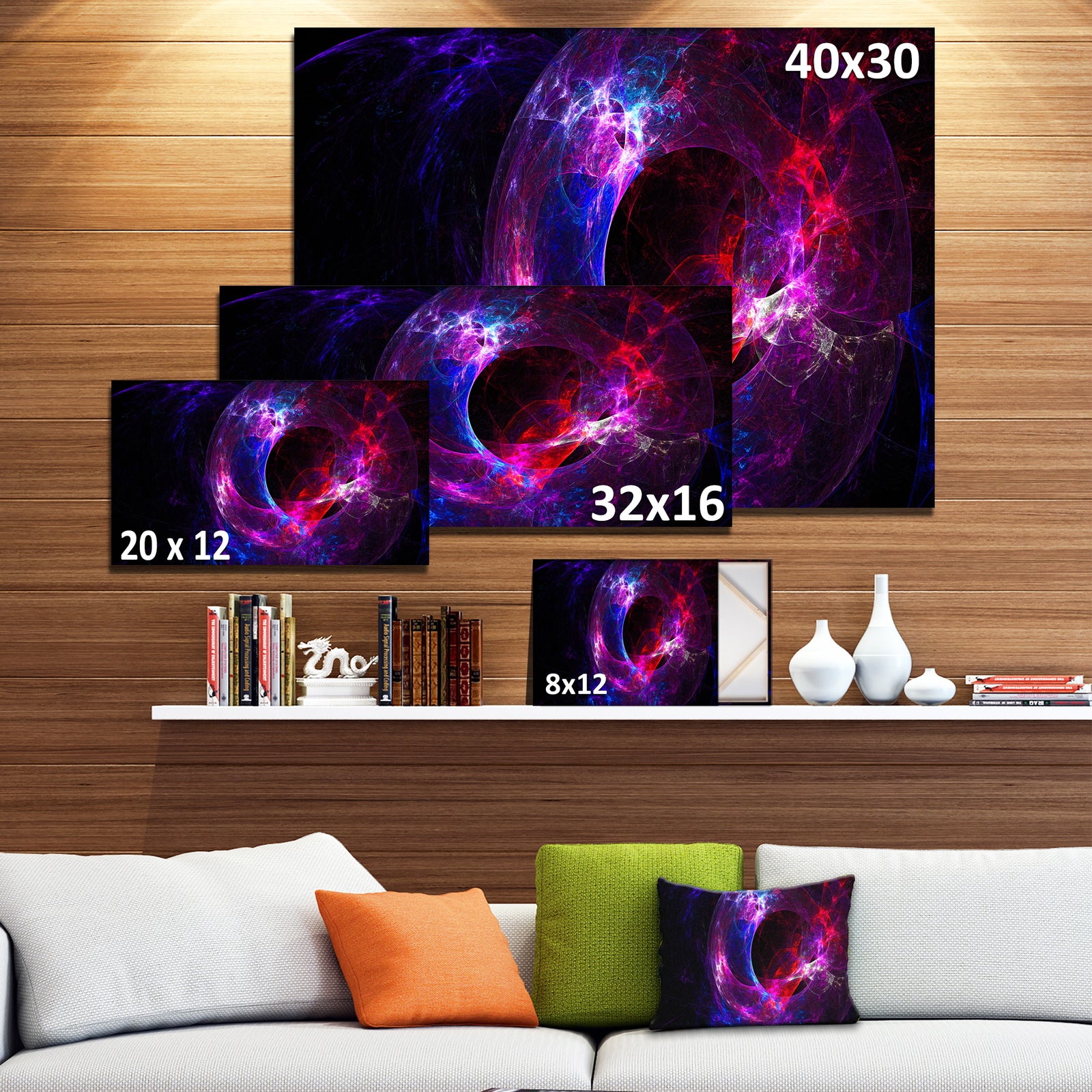 Far Spherical Galaxy Purple - Abstract Digital Art Canvas Print