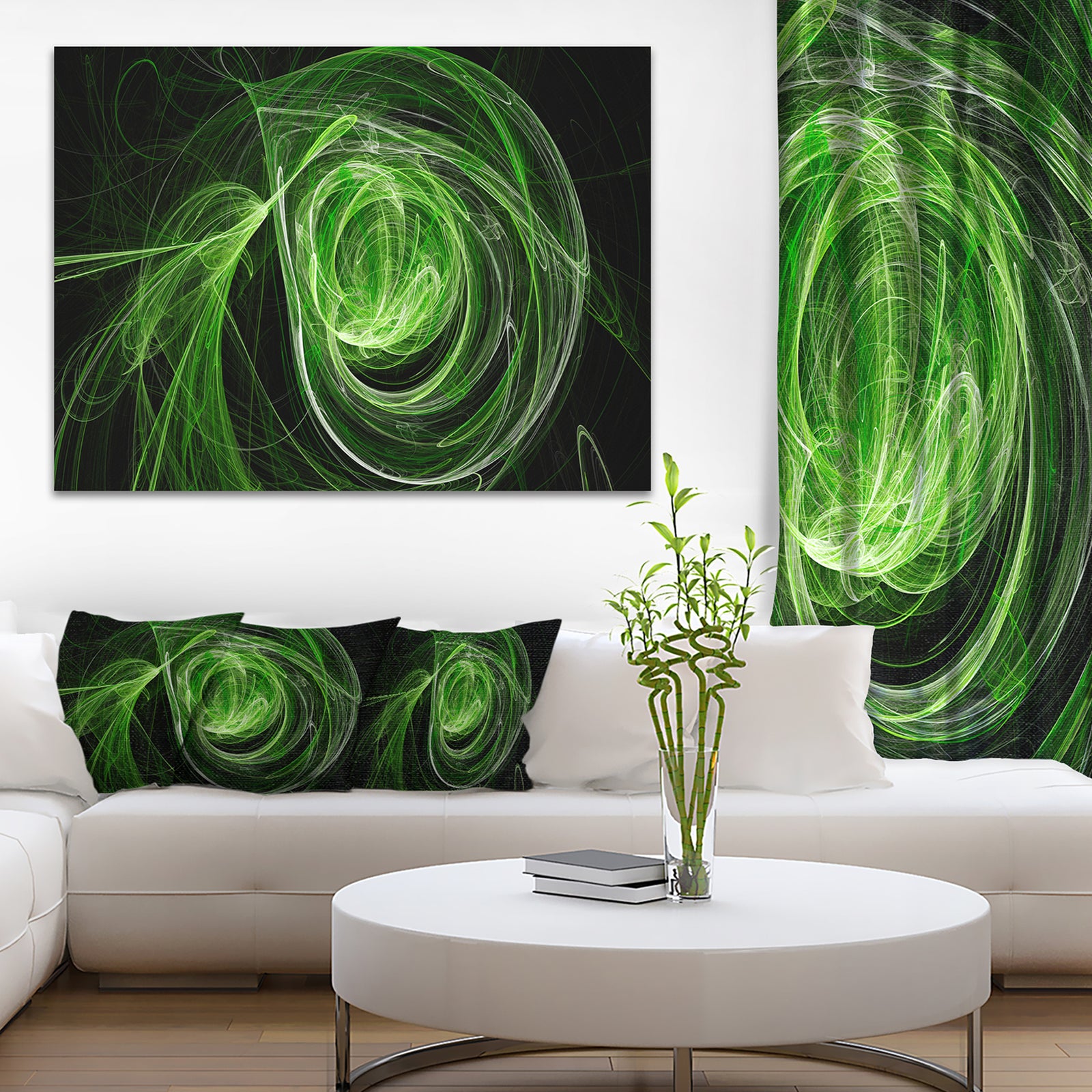 Green Ball of Yarn - Abstract Digital Art Canvas Print