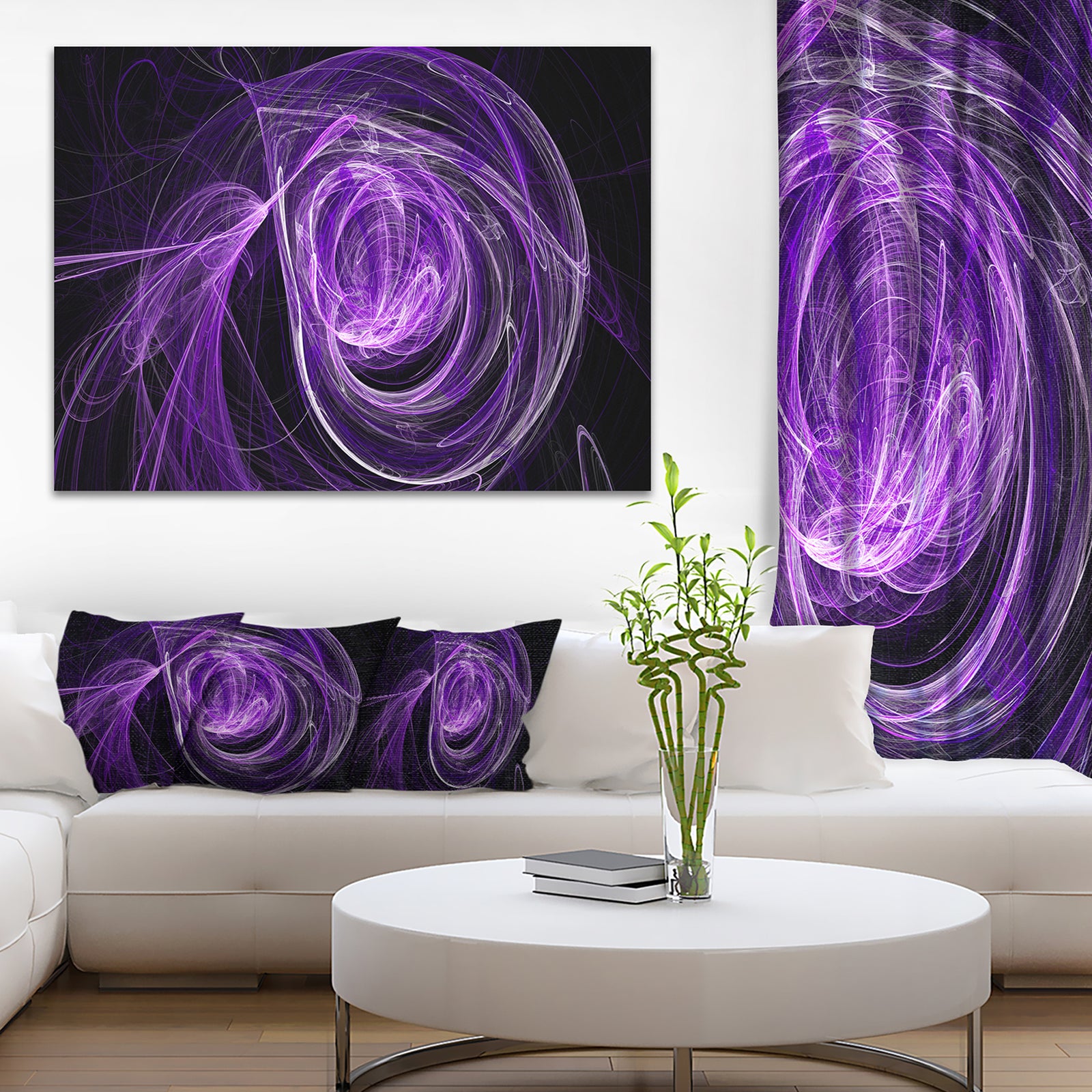 Purple Ball of Yarn - Abstract Digital Art Canvas Print