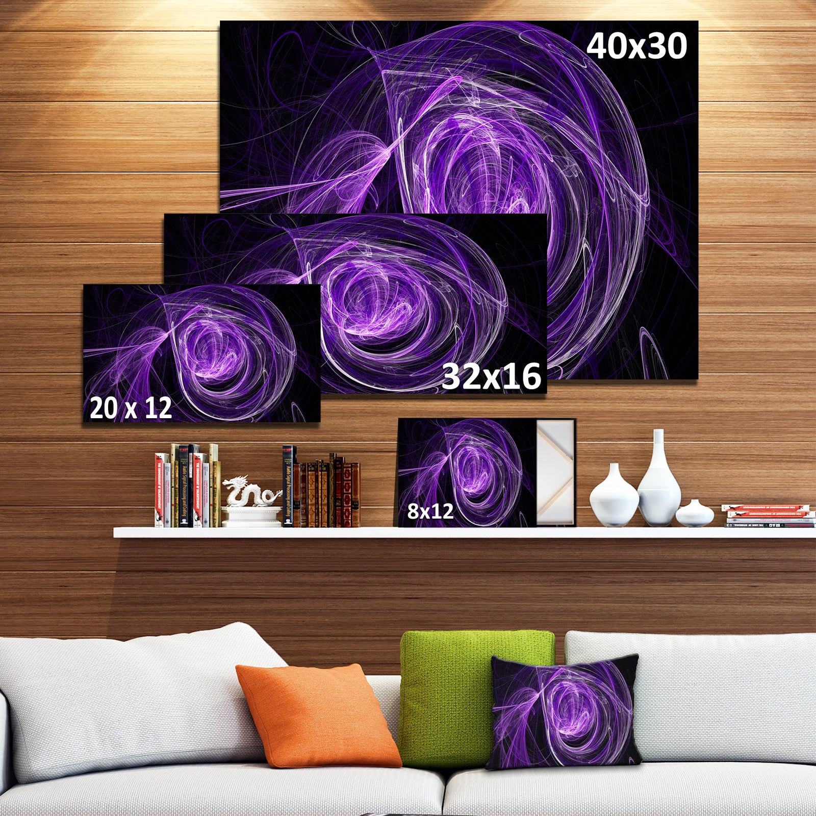 Purple Ball of Yarn - Abstract Digital Art Canvas Print