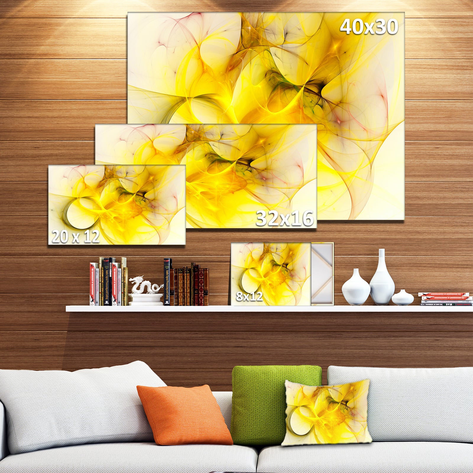 Light Yellow Nebula Star - Abstract Digital Art Canvas Print