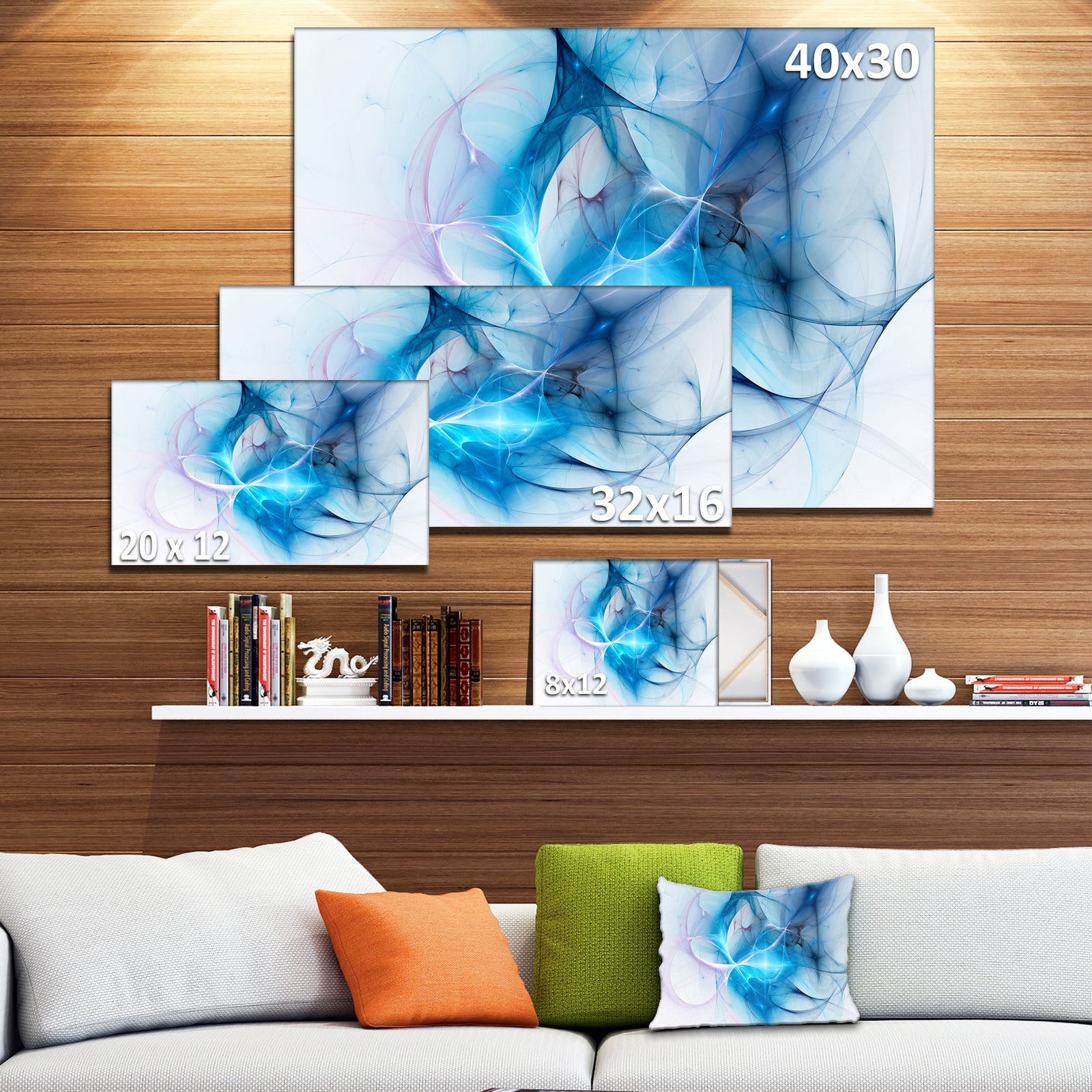 Blue Nebula Star - Abstract Digital Art Canvas Print