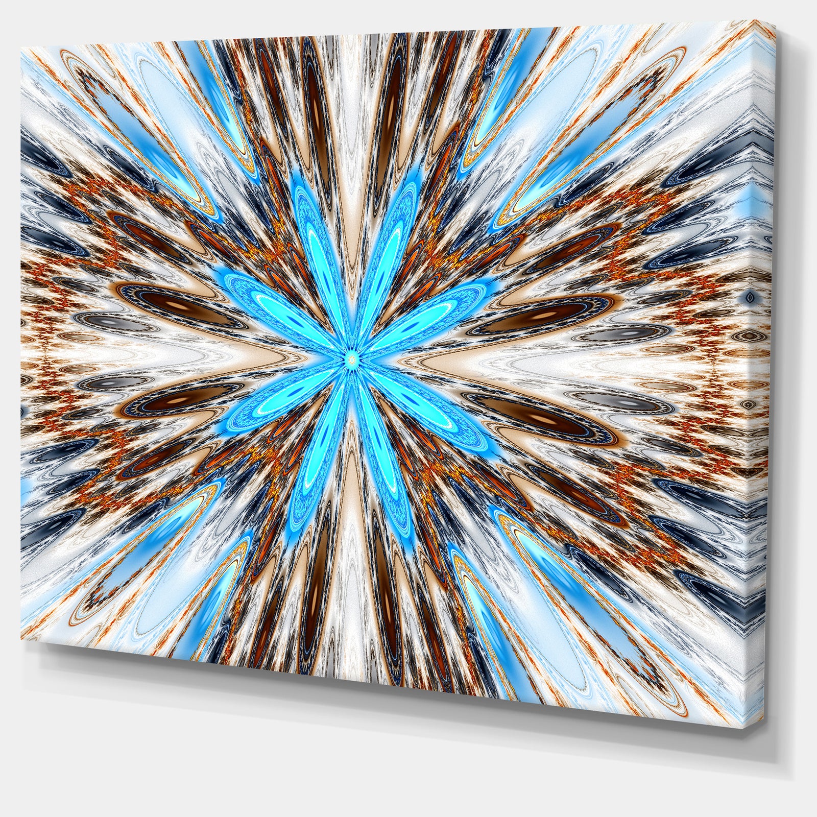 Flowers with Radiating Rays - Abstract Art Canvas Print