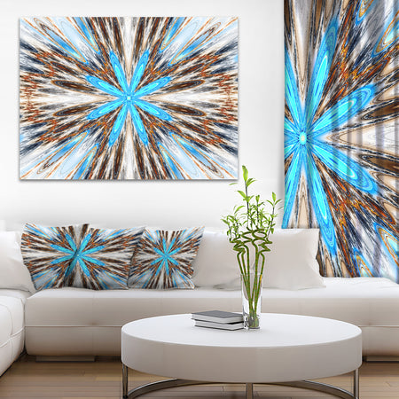 Flowers with Radiating Rays - Abstract Art Canvas Print