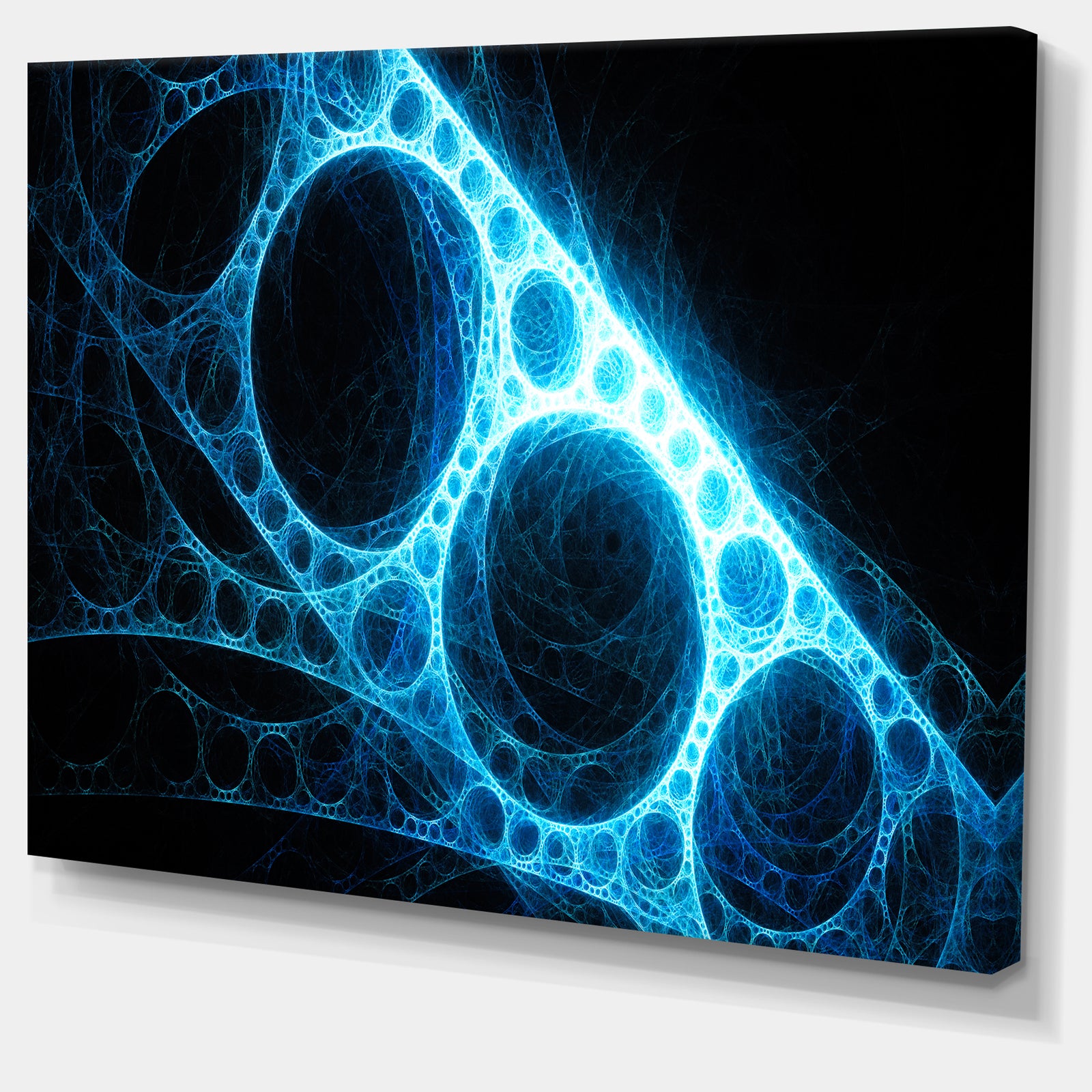 Blue Metal Construction in Black - Abstract Digital Art Canvas Print