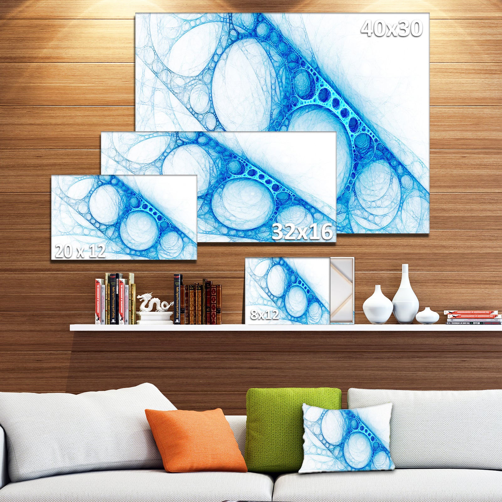 Blue Metal Construction - Abstract Digital Art Canvas Print