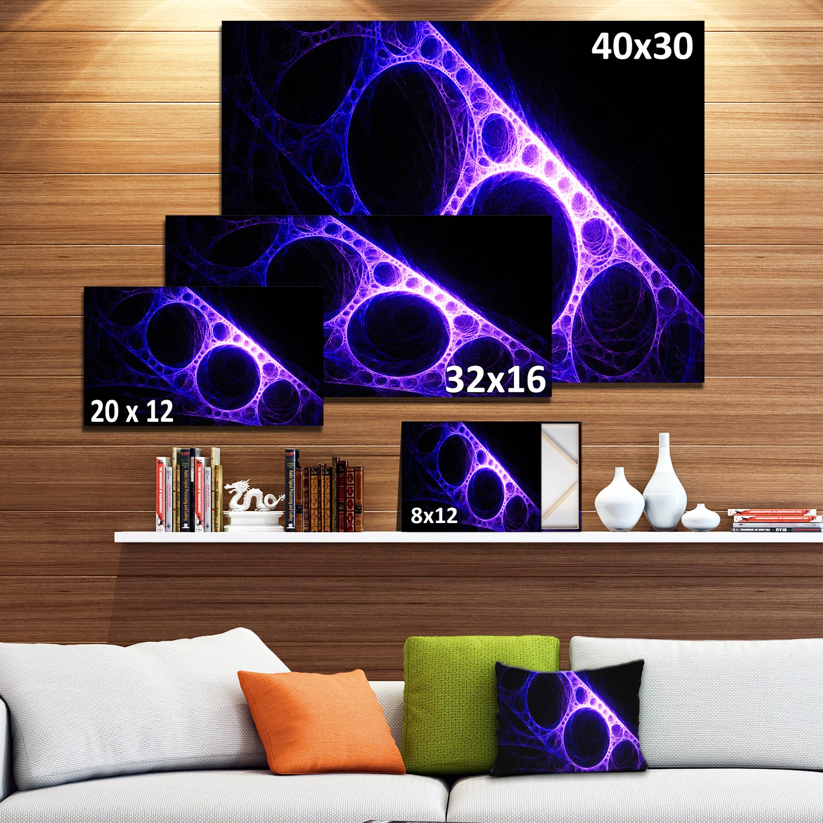 Purple Metal Construction - Abstract Digital Art Canvas Print