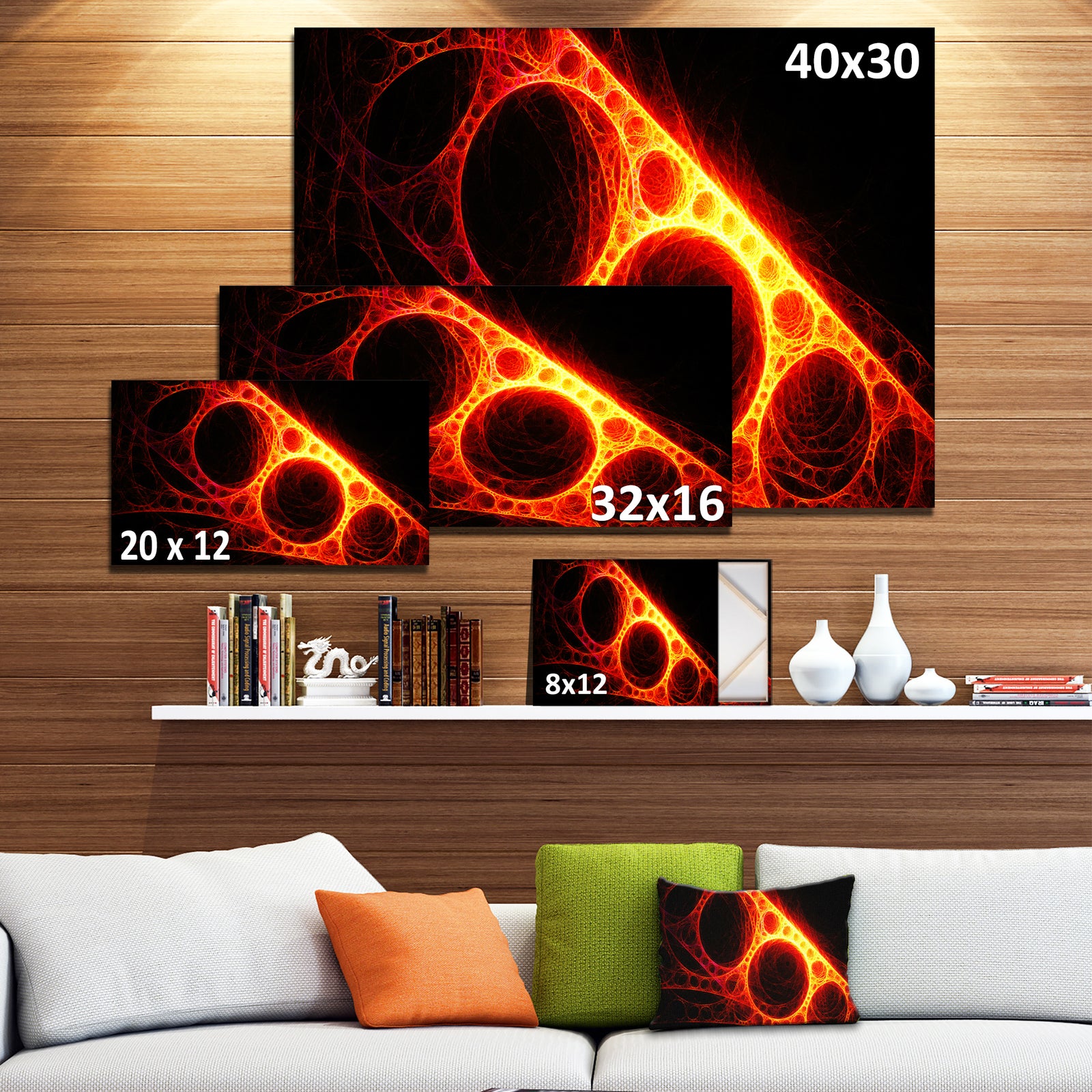 Red Metal Construction - Abstract Digital Art Canvas Print