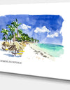 Dominican Republic Vector Illustration - Cityscape Painting Canvas Print