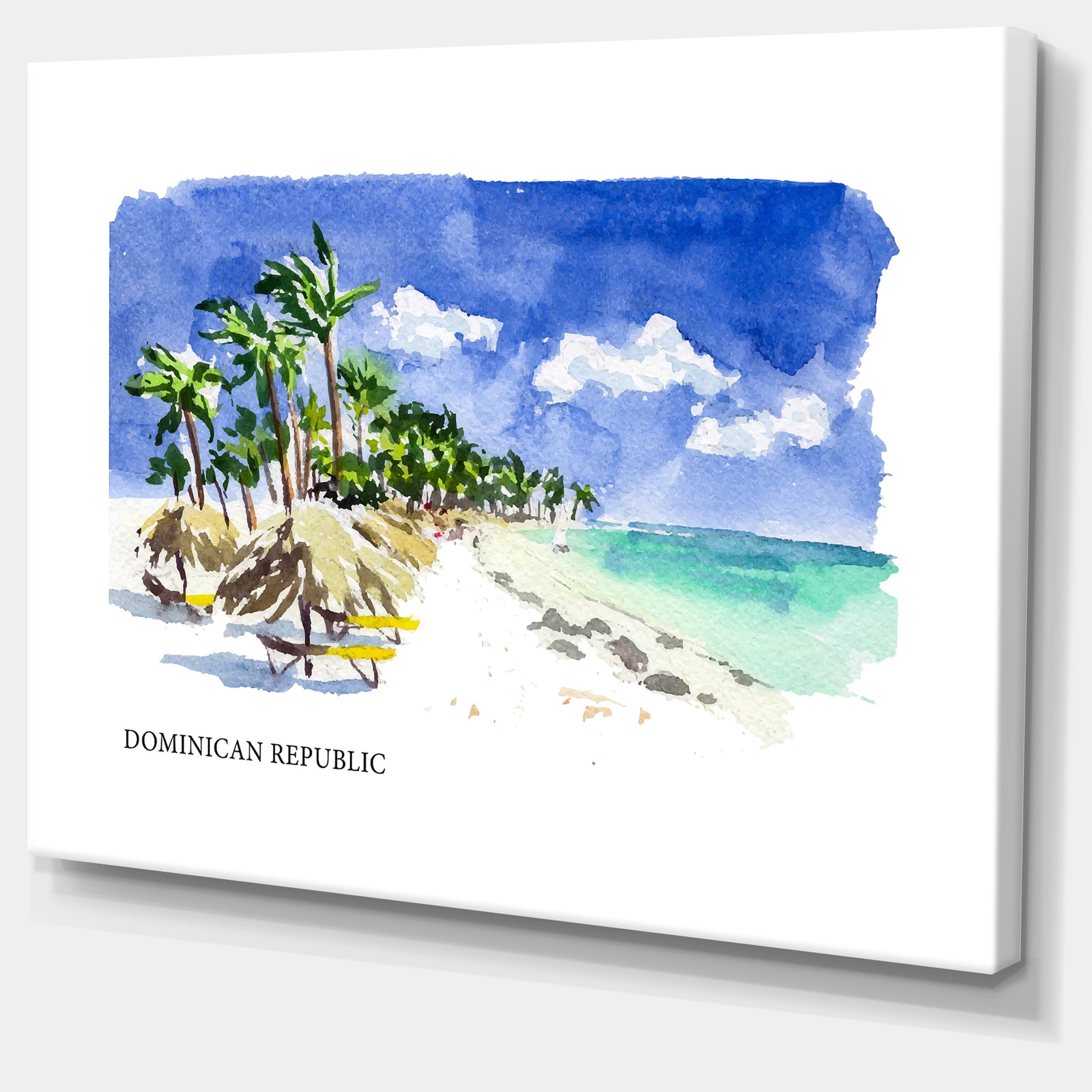 Dominican Republic Vector Illustration - Cityscape Painting Canvas Print