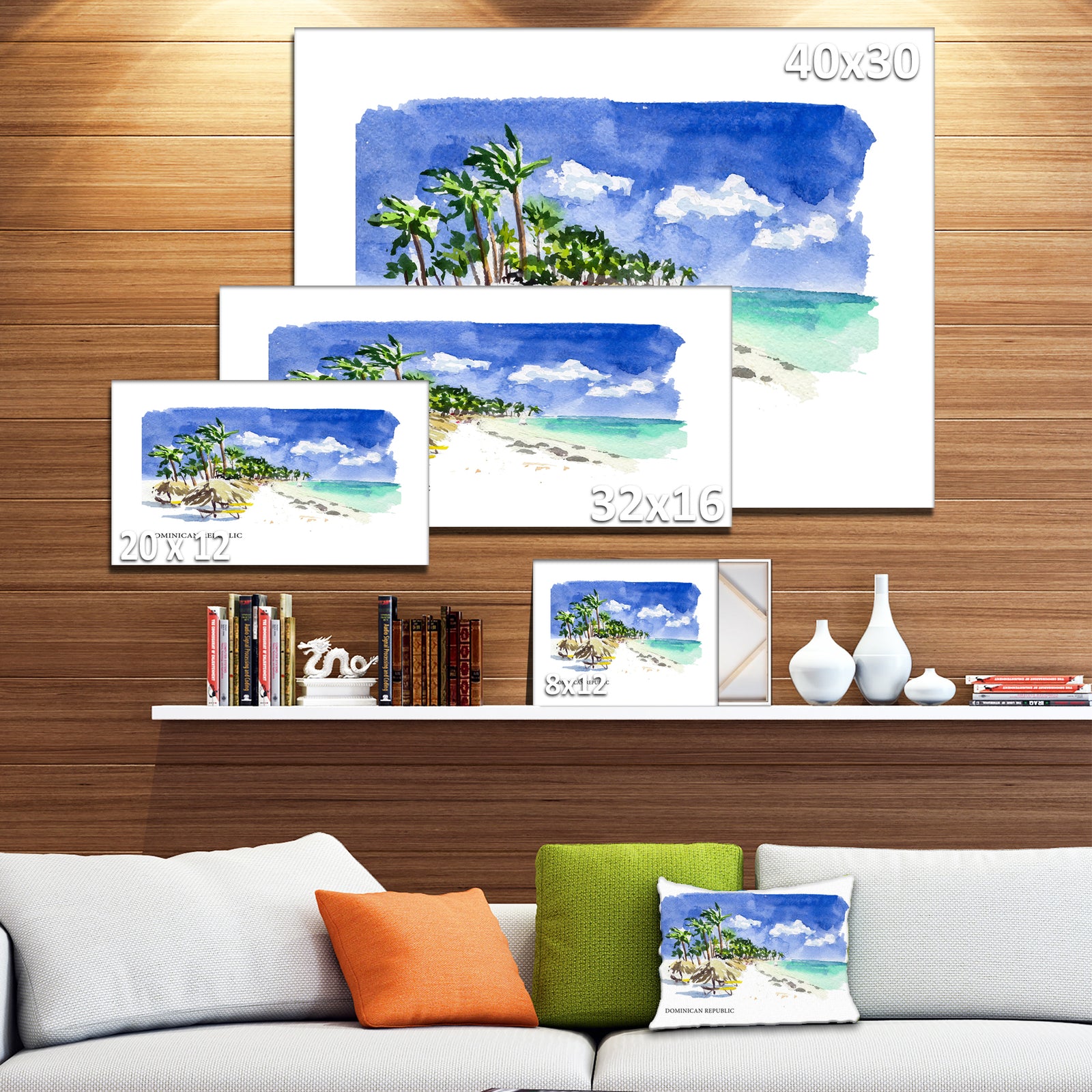 Dominican Republic Vector Illustration - Cityscape Painting Canvas Print