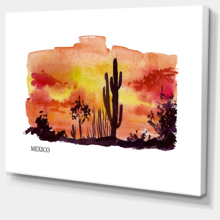 Mexico Vector Illustration - Cityscape Painting Canvas Print