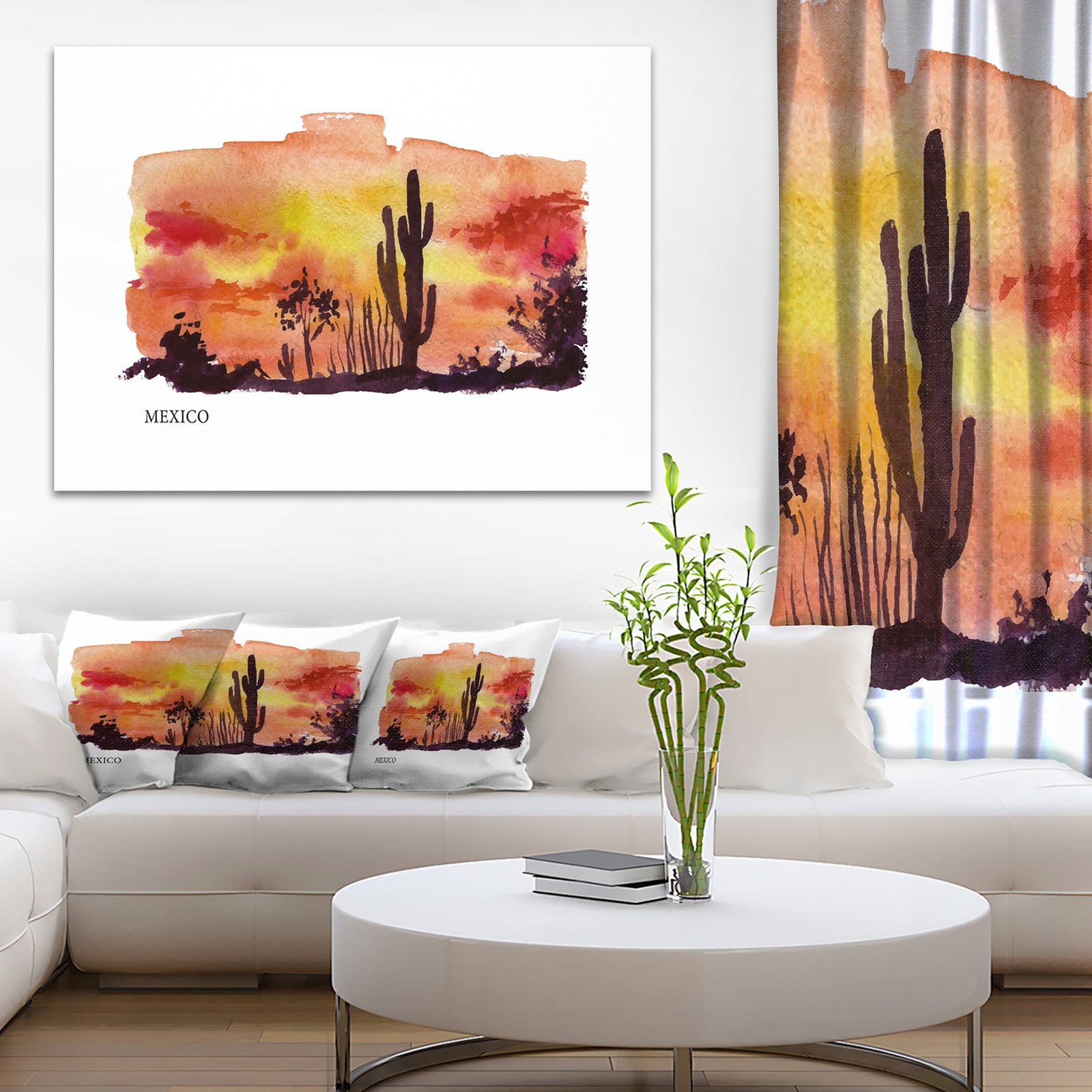 Mexico Vector Illustration - Cityscape Painting Canvas Print
