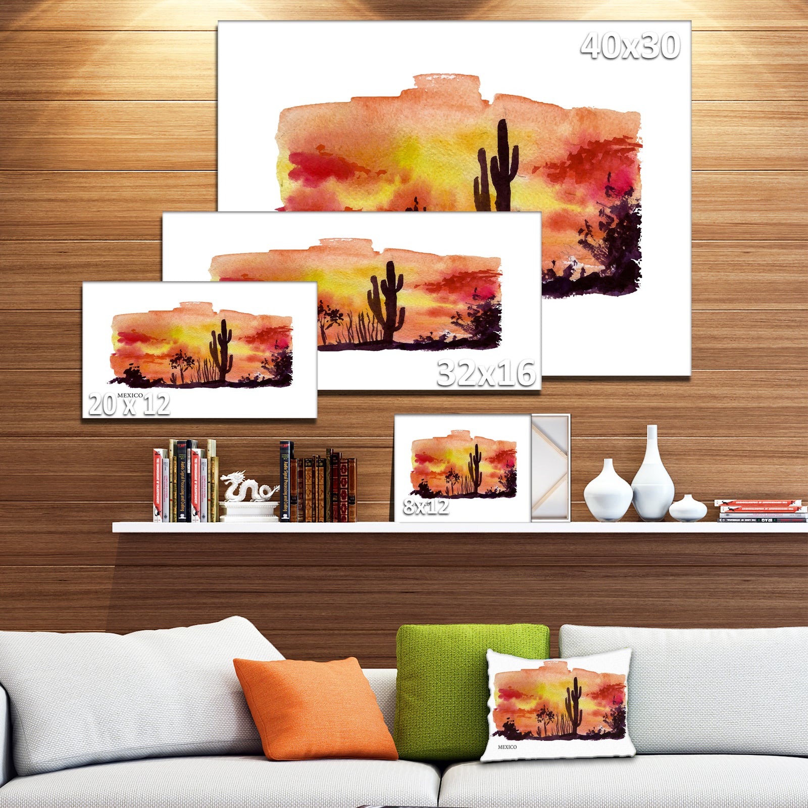 Mexico Vector Illustration - Cityscape Painting Canvas Print