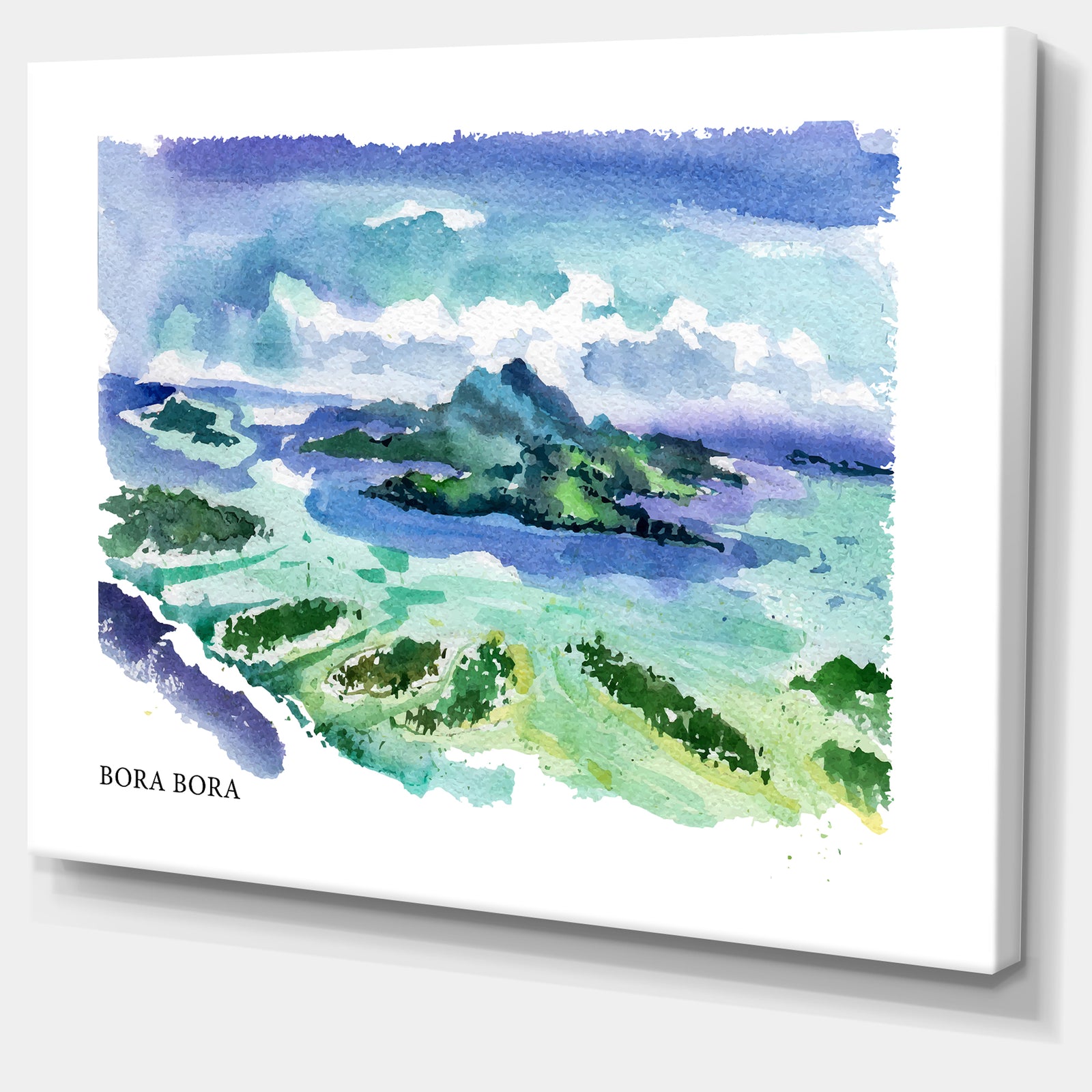 Bora Bora Vector Illustration - Cityscape Painting Canvas Print