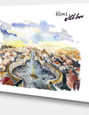 Rome Hand'drawn Illustration - Cityscape Painting Canvas Print