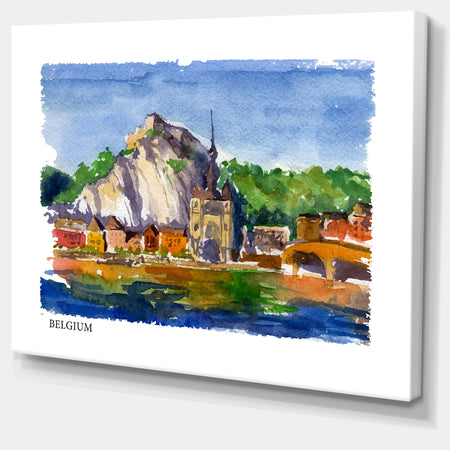 Belgium Vector Illustration - Cityscape Painting Canvas Print