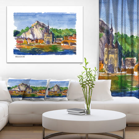 Belgium Vector Illustration - Cityscape Painting Canvas Print