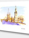London Brown Illustration - Cityscape Painting Canvas Print