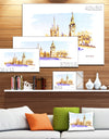 London Brown Illustration - Cityscape Painting Canvas Print