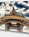 Fisheye View of Eiffel Tower - Cityscape Digital Art Canvas Print