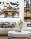 Fisheye View of Eiffel Tower - Cityscape Digital Art Canvas Print