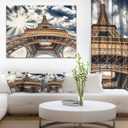 Fisheye View of Eiffel Tower - Cityscape Digital Art Canvas Print